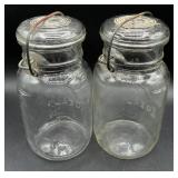 Vintage Drey and Ball Ideal Mason Jars with Wire Bails & Glass Lids