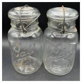 Vintage Drey and Ball Ideal Mason Jars with Wire Bails & Glass Lids