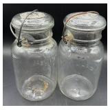 Vintage Drey and Ball Ideal Mason Jars with Wire Bails & Glass Lids
