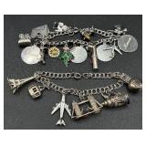 Two Sterling Silver Charm Bracelets