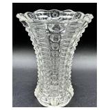 Hobnail Glass Deviled Egg Platter and 5 Vintage Vases