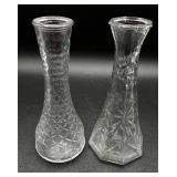 Hobnail Glass Deviled Egg Platter and 5 Vintage Vases