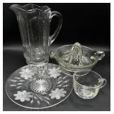 Four Piece Uranium and High Content Manganese Glass Assortment