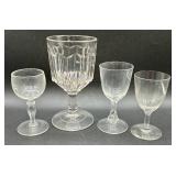 7 Piece Uranium and High Content Manganese Goblets plus Compotes Collection