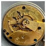 Antique Elgin National Watch Co. 15 Jewels Pocket Watch with Pocket Watch Display Dome