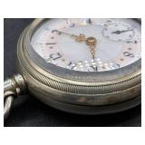 Antique Elgin National Watch Co. 15 Jewels Pocket Watch with Pocket Watch Display Dome
