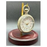 Antique Elgin National Watch Co. 15 Jewels Pocket Watch with Pocket Watch Display Dome