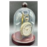 Antique Elgin National Watch Co. 15 Jewels Pocket Watch with Pocket Watch Display Dome