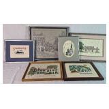 Variety of Six Counted Cross Stitch and Needlepoint Artwork