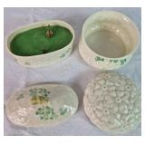 Irish Belleek Shamrock Pattern Assortment - 7 Pieces