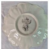 Vintage Belleek Porcelain Irish Cottage Butter/Cheese Dish, Lustre Flower Head 5' Dish & 6' Heart Shaped Leaf Dish