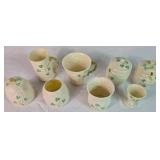 Belleek Irish Porcelain Shamrock Basketweave and Barrel Bundle