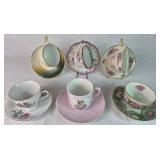 Collection of 6 Teacups and Matching Saucers from Arlington USA, Austria, and China