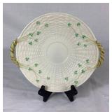 Belleek Classic Shamrock Basketweave  Bread & Butter Plate, 7' Side Plate, 10' Dinner Plate, 9' Harp Shamrock Serving Plate