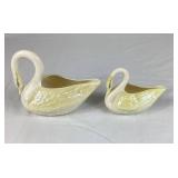 Vintage Belleek Creamer Collection - 2 Swam Creamers, Maiden Fairy Water Creamers, 1 Irish Ivy Creamer and 2 Lotus Creamers