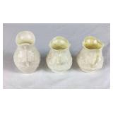 Vintage Belleek Creamer Collection - 2 Swam Creamers, Maiden Fairy Water Creamers, 1 Irish Ivy Creamer and 2 Lotus Creamers