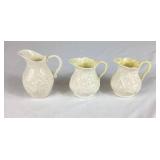 Vintage Belleek Creamer Collection - 2 Swam Creamers, Maiden Fairy Water Creamers, 1 Irish Ivy Creamer and 2 Lotus Creamers