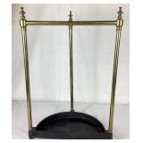 Vintage Demi-Line Cast Iron and Brass Umbrella Stand