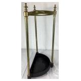 Vintage Demi-Line Cast Iron and Brass Umbrella Stand