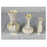 Collection of Belleek Shamrock Vases - 6 Pieces