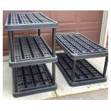 Set of 4 Plastic Storage Shelves
