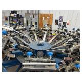 Commercial Manual Rotary Screen Printing Press – Multi-Color Multi-Station T-Shirt Printing Carousel