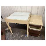 Glass Light-Up Table + File Cabinet