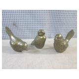 (EC1) Set of 3 Brass Bird Figures...