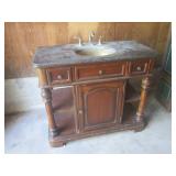(UD2) Vintage Wood Bathroom Vanity ...