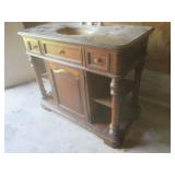 (UD2) Vintage Wood Bathroom Vanity ...