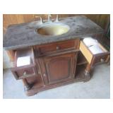 (UD2) Vintage Wood Bathroom Vanity ...