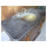 (UD2) Vintage Wood Bathroom Vanity ...