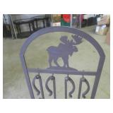 (BS) Rustic Moose Iron Fireplace To...