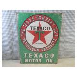 (G-1) Texaco Motor Oil Tin Sign 16"...