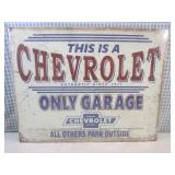 (G-1) Chevrolet Only Garage Tin Sig...