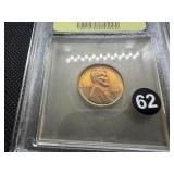 1927-P Lincoln Cent USCG MS66+ RD - Greysheet Wholesale Value for an MS66 RB is $125