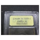 1929-D Lincoln Cent USCG MS65+ RD - Greysheet Wholesale Value for an MS65 RB is $150