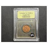 1930-S Lincoln Cent USCG MS66 RD - Greysheet Wholesale Value for an MS66 RB is $100