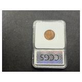1931 Lincoln Cent CCGS MS65 RD - Greysheet Wholesale Value for an MS65 RB is $80