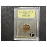 Better Date 1931-D Lincoln Cent USCG MS66 RD - Greysheet Wholesale Value for an MS65 RB is $320