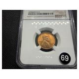 1935 Lincoln Cent NGC MS66 RD - NGC Price Guide Value for an MS66 RD is $60