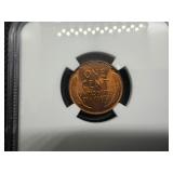 1938 Lincoln Cent NGC MS65 RD - NGC Price Guide Value for an MS65 RD is $20