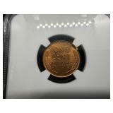 1938-D Lincoln Cent NGC MS65 RD - NGC Price Guide Value for an MS65 RD is $20