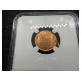 1938-D Lincoln Cent NGC MS65 RD - NGC Price Guide Value for an MS65 RD is $20
