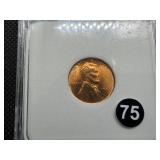 1942 Lincoln Cent NNC MS67 RD - Greysheet Wholesale Value for an MS67 RD is $110