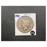 KEY DATE 1921 High Relief Silver Peace Dollar -  Greysheet Wholesale Value for a VG8 is $105