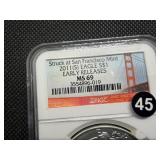 2011-S  Early Releases 1 Oz. Silver American Eagle NGC MS69  - NGC Price Guide $99
