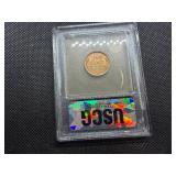 1918 -S Lincoln Cent USCG MS63 RD - Greysheet Wholesale Value for an MS65 RB is $200