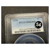 1920 Lincoln Cent PCGS MS64 RB -  PCGS Price Guide Value for an MS64 RB is $85