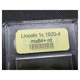 1920-D Lincoln Cent USCG MS64+ RD - Greysheet Wholesale Value for an MS64 RB is $210